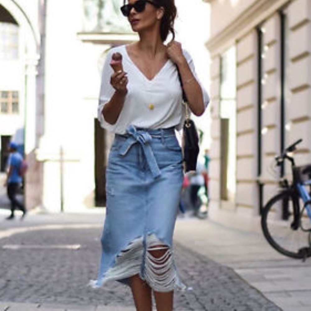 Zara Midi Denim Skirt